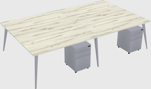 Shared rectangular office desk system