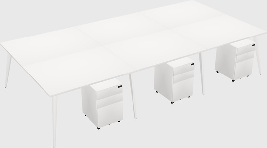 Shared rectangular office desk system