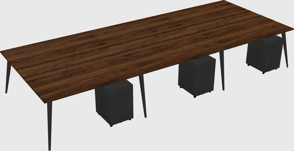 Shared rectangular office desk system