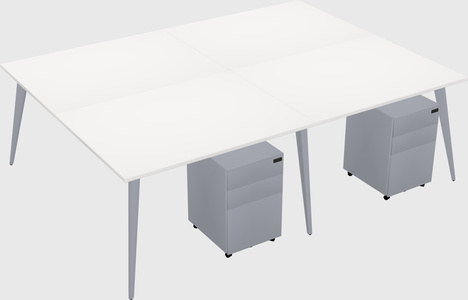 Shared rectangular office desk system