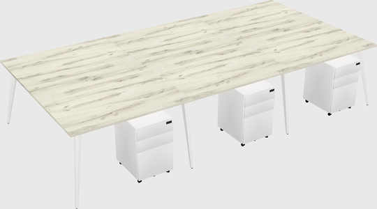 Shared rectangular office desk system