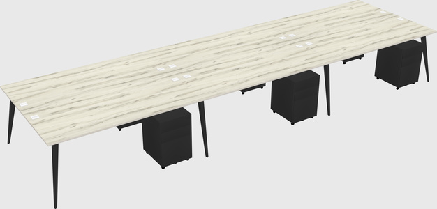 Shared rectangular office desk system