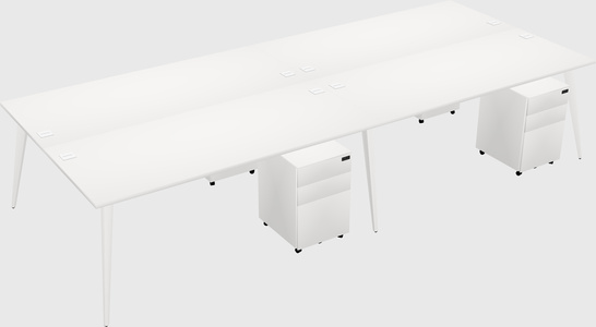 Shared rectangular office desk system