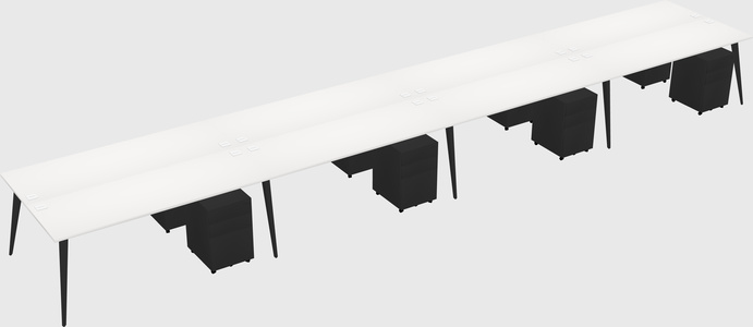 Shared rectangular office desk system