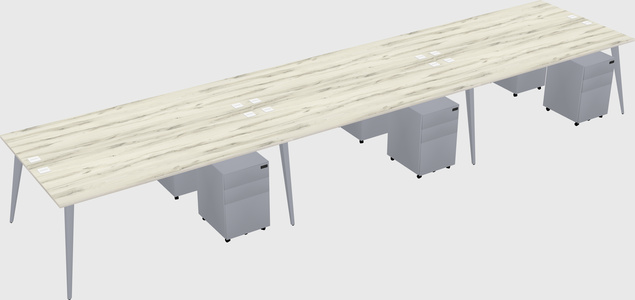 Shared rectangular office desk system
