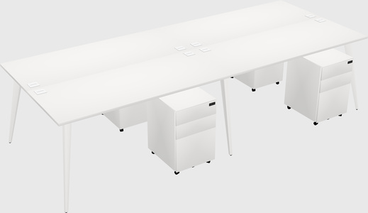 Shared rectangular office desk system