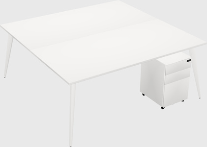 Shared rectangular office desk system