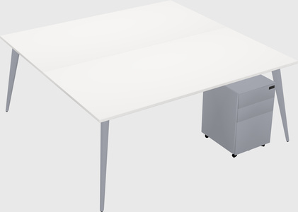 Shared rectangular office desk system