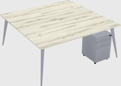 Shared rectangular office desk system