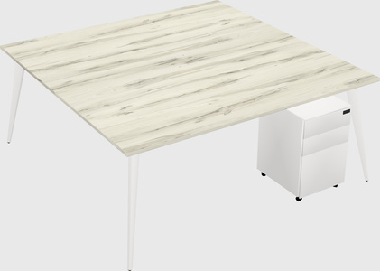 Shared rectangular office desk system