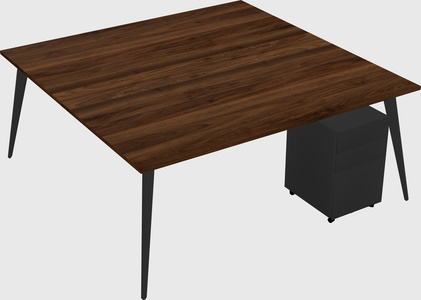 Shared rectangular office desk system