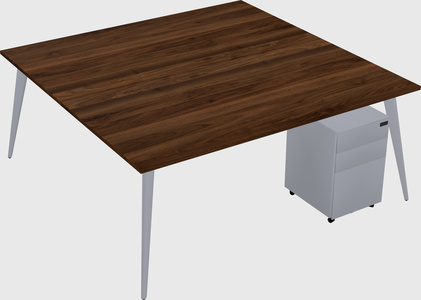 Shared rectangular office desk system
