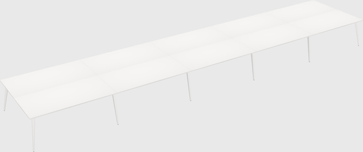 Shared rectangular office desk system