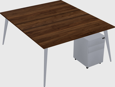 Shared rectangular office desk system