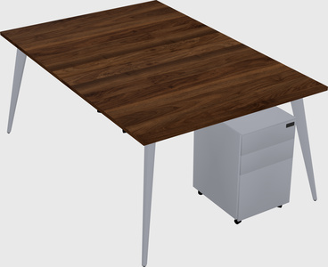 Shared rectangular office desk system