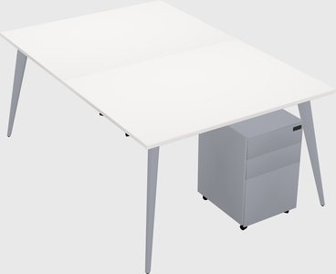 Shared rectangular office desk system