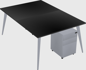 Shared rectangular office desk system