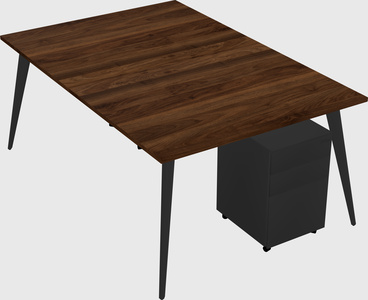 Shared rectangular office desk system