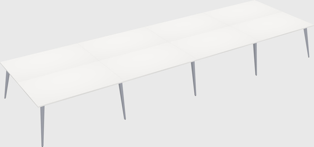Shared rectangular office desk system