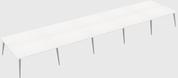 Shared rectangular office desk system