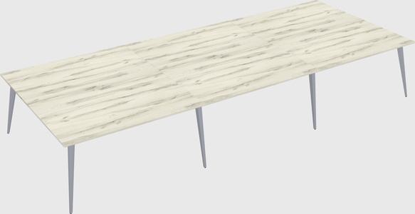 Shared rectangular office desk system