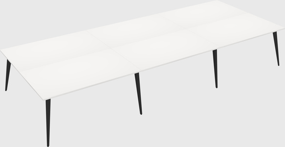 Shared rectangular office desk system