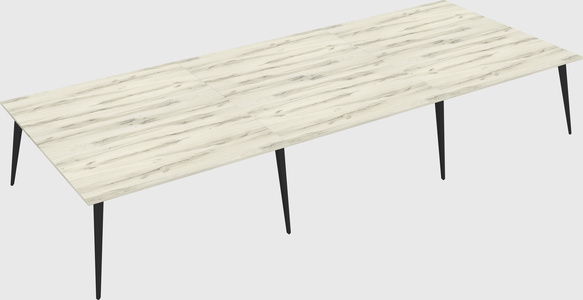 Shared rectangular office desk system