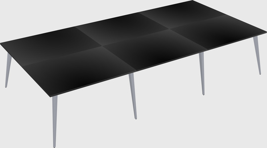 Shared rectangular office desk system