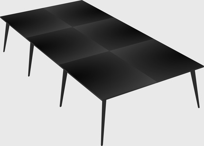 Shared rectangular office desk system