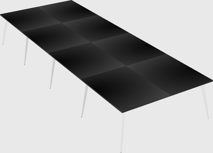 Shared rectangular office desk system