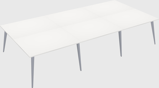 Shared rectangular office desk system