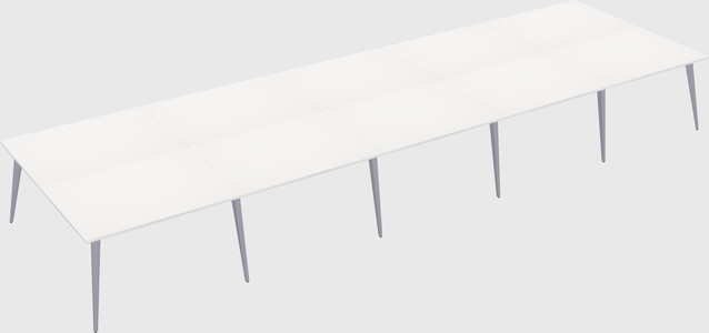 Shared rectangular office desk system