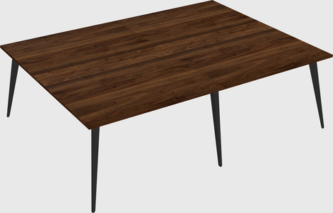Shared rectangular office desk system