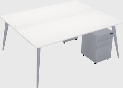 Shared rectangular office desk system