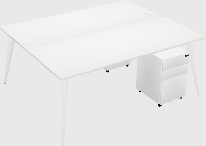 Shared rectangular office desk system
