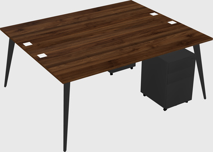Shared rectangular office desk system