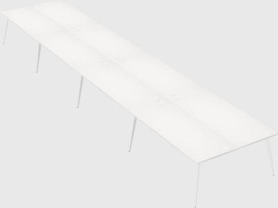 Shared rectangular office desk system
