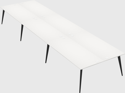 Shared rectangular office desk system