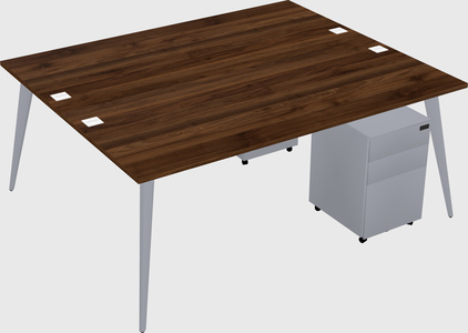 Shared rectangular office desk system