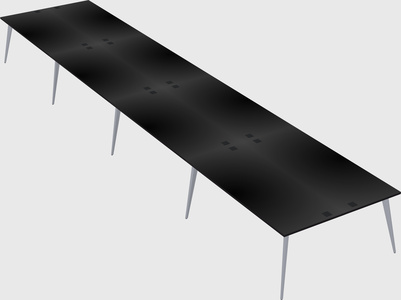 Shared rectangular office desk system