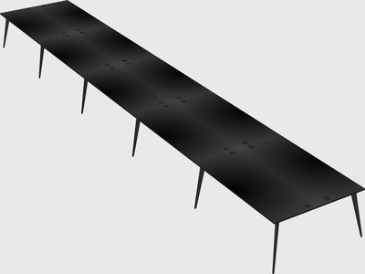 Shared rectangular office desk system