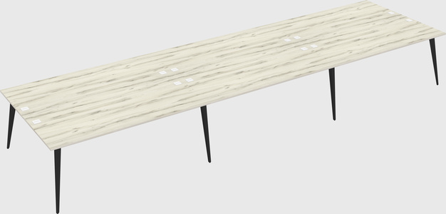 Shared rectangular office desk system