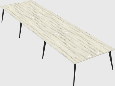 Shared rectangular office desk system