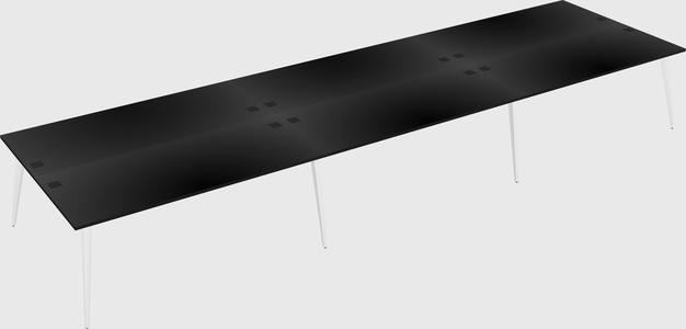 Shared rectangular office desk system