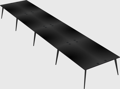Shared rectangular office desk system