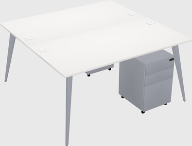 Shared rectangular office desk system