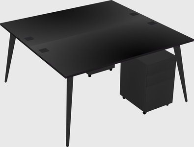 Shared rectangular office desk system