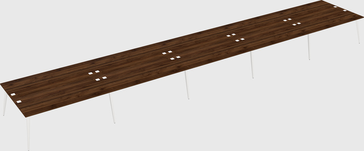 Shared rectangular office desk system