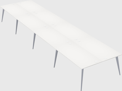 Shared rectangular office desk system
