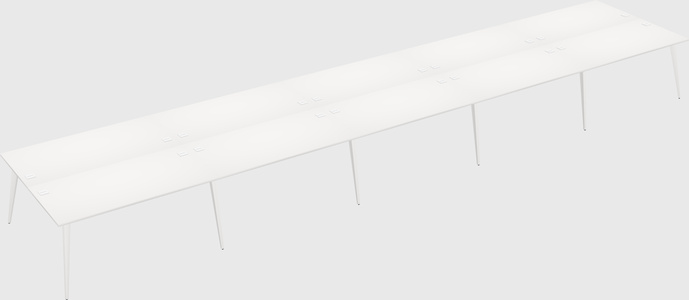 Shared rectangular office desk system